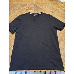 Hugo Boss Mens T Shirt Large Black V Neck Short Sleeve Pullover Basic Blank